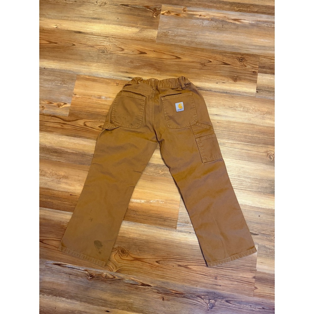 Carhartt Kids Brown Duck Canvas Work Pants Size 8 Adjustable Waist - Picture 8 of 10